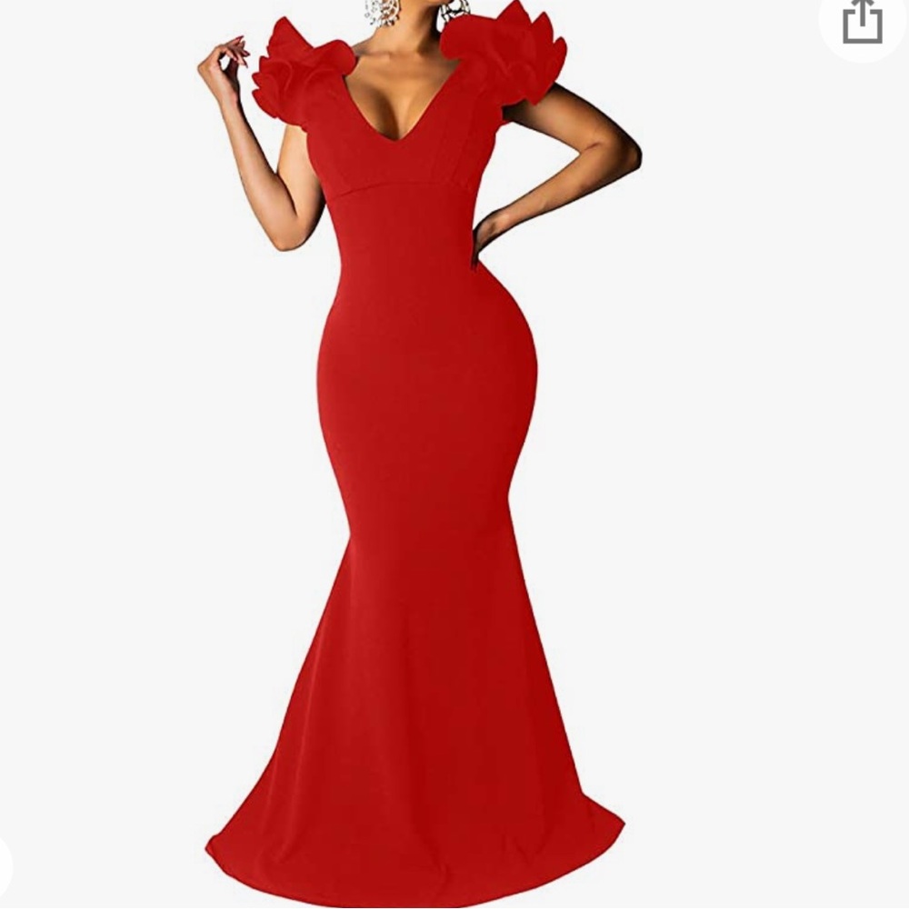 Red evening gown